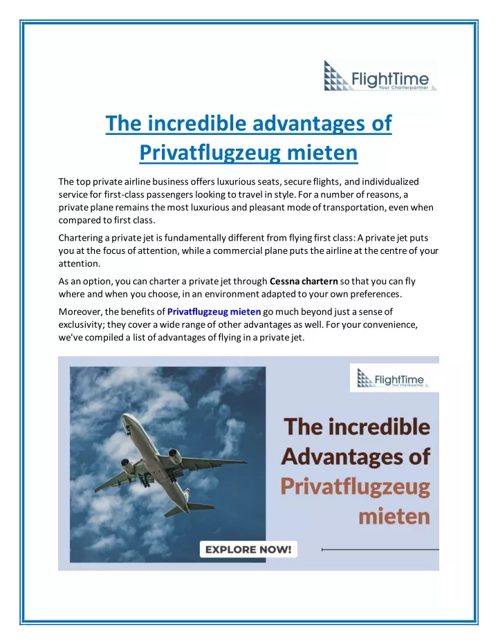 the incredible advantages of privatflugzeug mieten