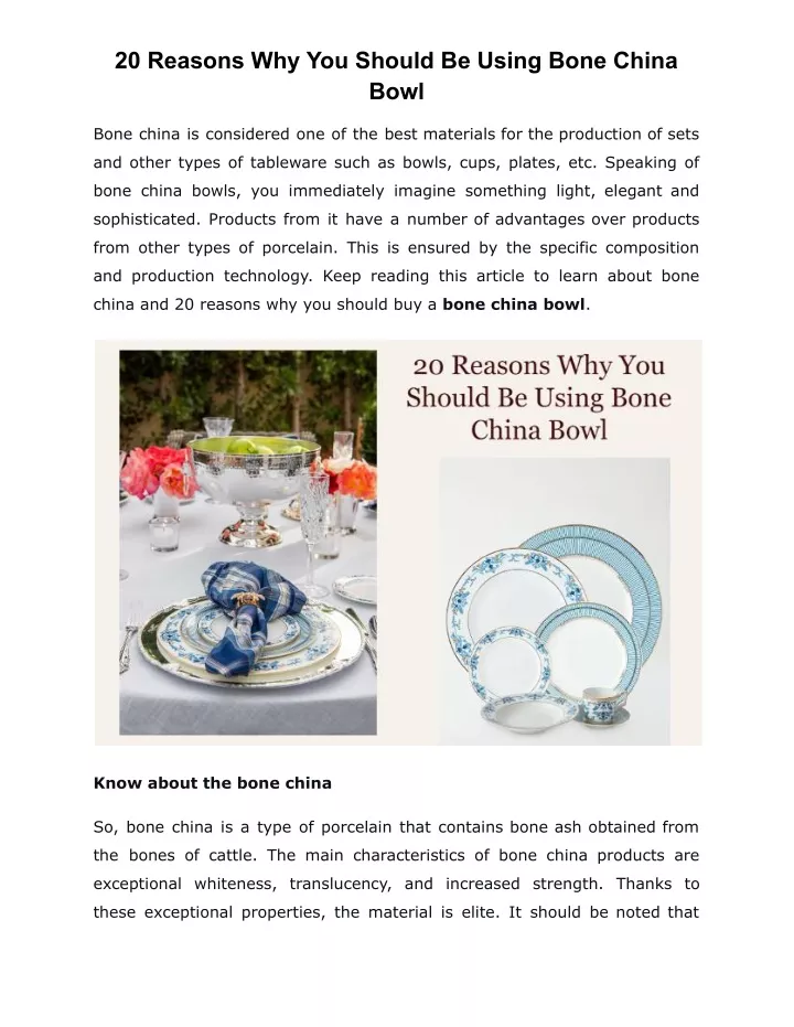 20 reasons why you should be using bone china bowl