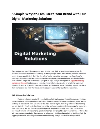 5 simple ways to familiarize your brand with