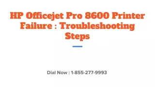 HP Officejet Pro 8600 Printer Failure : Troubleshooting Steps
