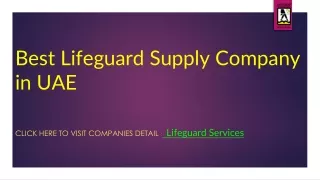 Best Lifeguard Supply Company in UAE