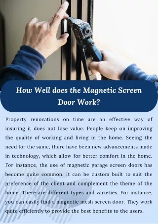 How Well does the Magnetic Screen Door Work