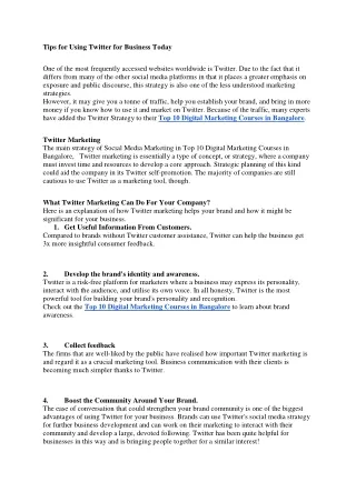 tips for using twitter for business today