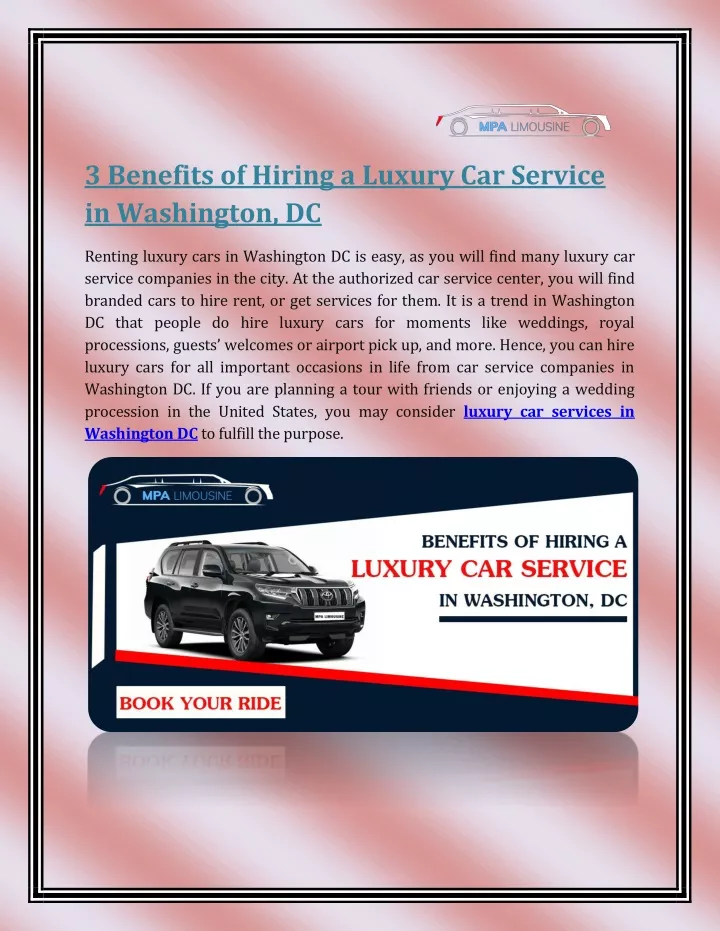 3 benefits of hiring a luxury car service