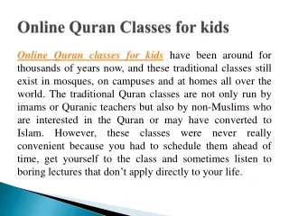 How find Online Quran Classes for Kids