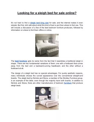 Looking for a sleigh bed for sale online