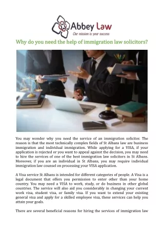Why do you need the help of immigration law solicitors?