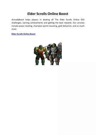 elder scrolls online boost