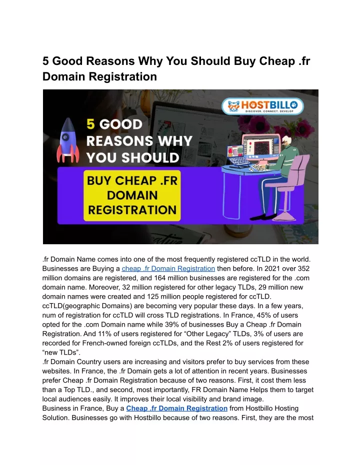 5 good reasons why you should buy cheap fr domain