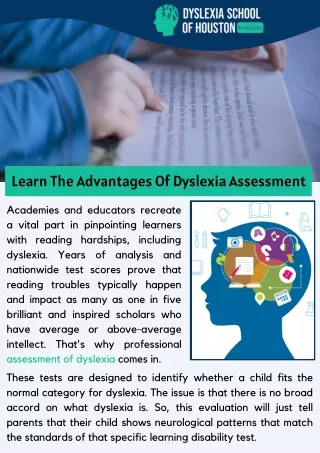 Learn The Advantages Of Dyslexia Assessment