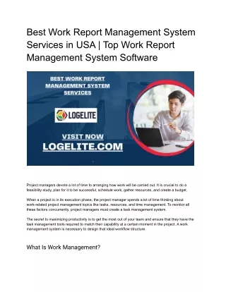 best work report management system services