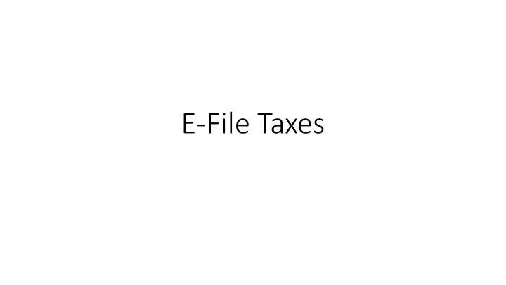 e file taxes