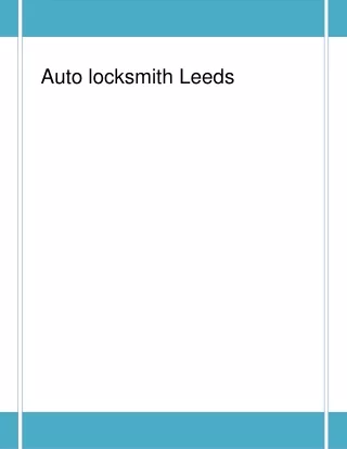 How get Auto locksmith Leeds