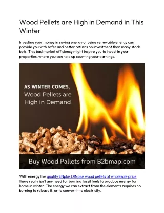 Wood Pellets are High in Demand in This Winter