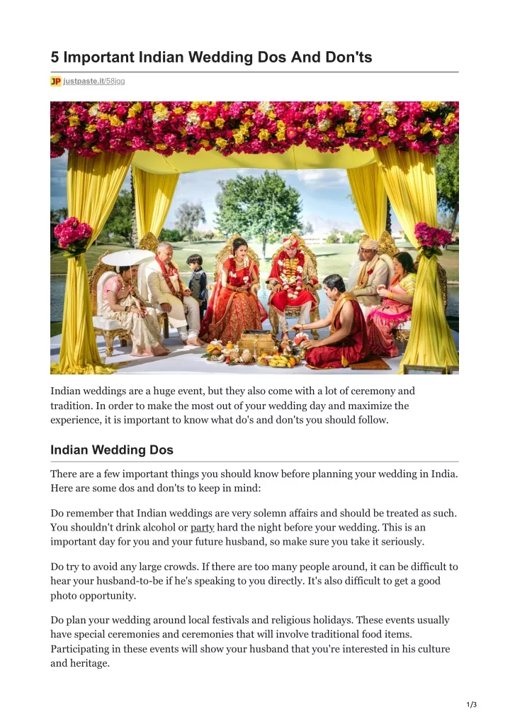 5 important indian wedding dos and don ts