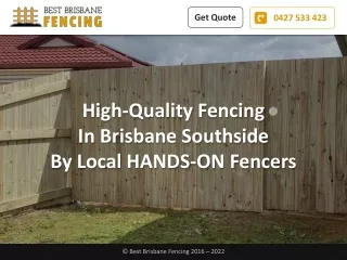 High-Quality Fencing In Brisbane Southside By Local HANDS-ON Fencers