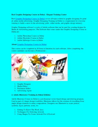 Best Graphic Designing Course in Dubai
