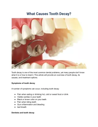 what causes tooth decay