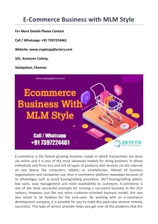 e commerce business with mlm style