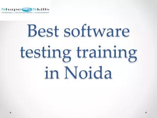 Best software testing training in Noida