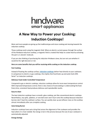 a new way to power your cooking induction cooktops