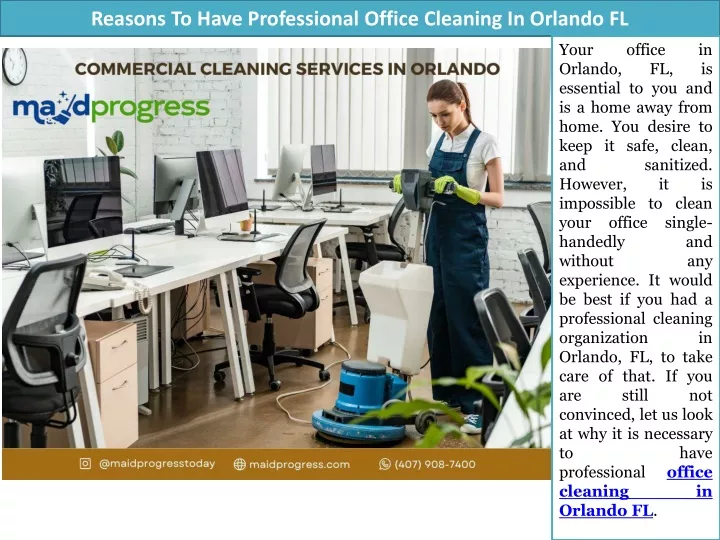 reasons to have professional office cleaning in orlando fl