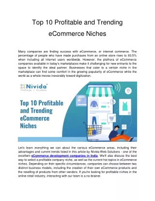 top 10 profitable and trending