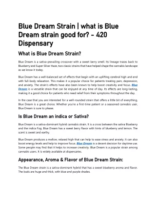 Blue Dream Strain - 420 Dispensary