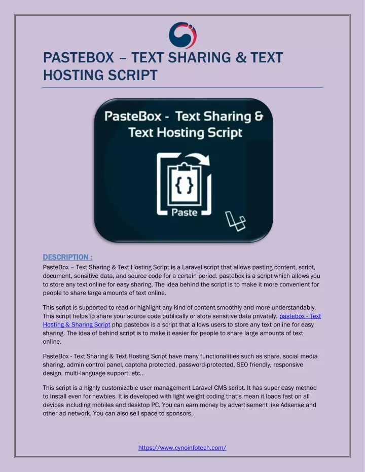 pastebox text sharing text hosting script