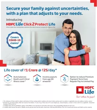 Click 2 Protect Life: Personal Accident Insurance Plan Online 2022 - HDFC Life