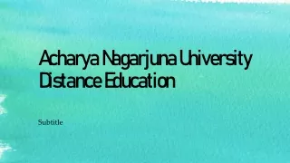 acharya nagarjuna university distance education