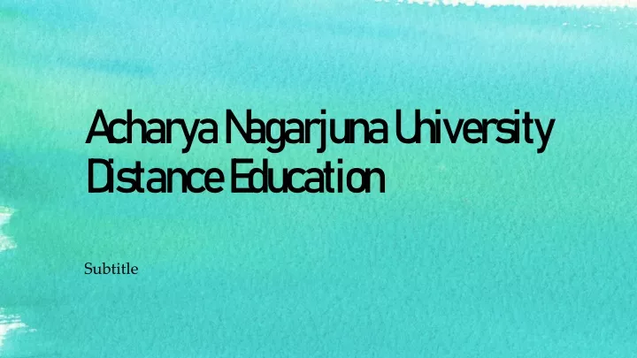 acharya nagarjuna university distance education books pdf