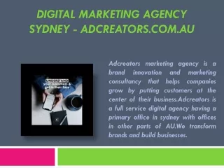Digital Marketing Agency Sydney - adcreators.com.au