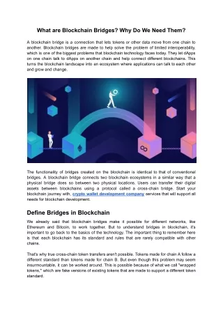 What are Blockchain Bridges Why Do We Need Them