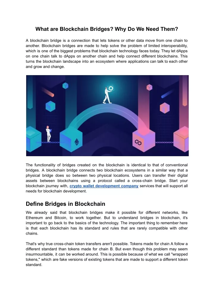 what are blockchain bridges why do we need them