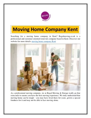 Moving Home Company Kent  Regalmoving.co.uk