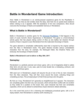 battle in wonderland game introduction