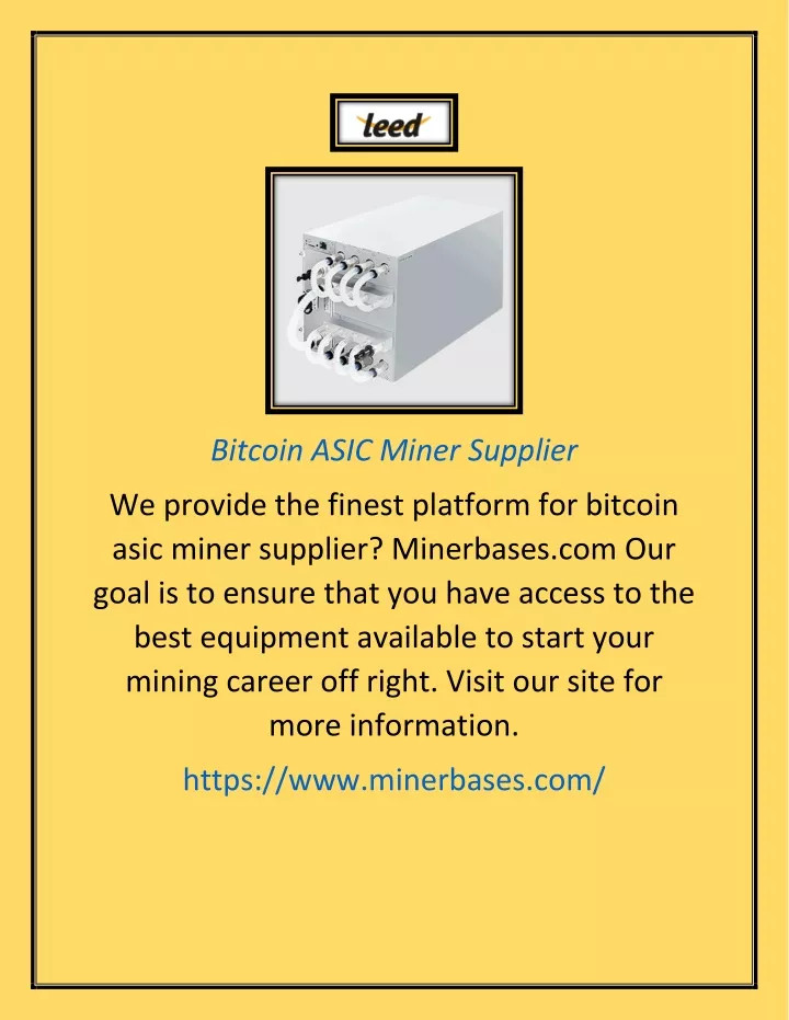 bitcoin asic miner supplier
