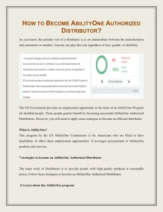 HOW TO BECOME ABILITYONE AUTHORIZED DISTRIBUTOR