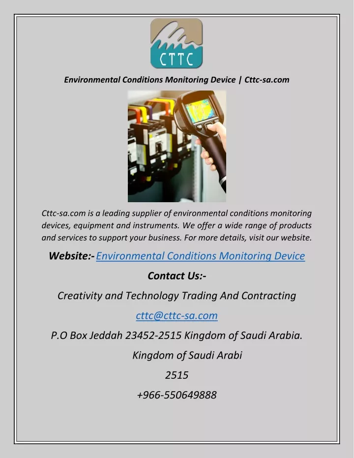 environmental conditions monitoring device cttc
