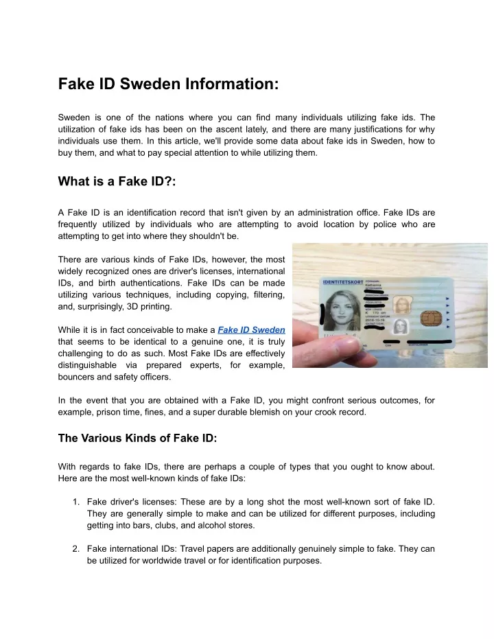 fake id sweden information