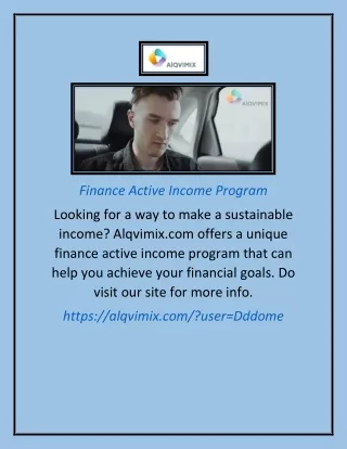 finance active income program