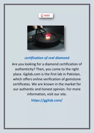 certification of real diamond2