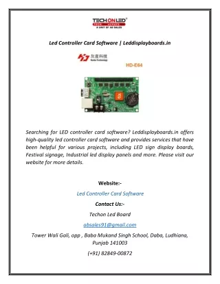 Led Controller Card Software  Leddisplayboards.in