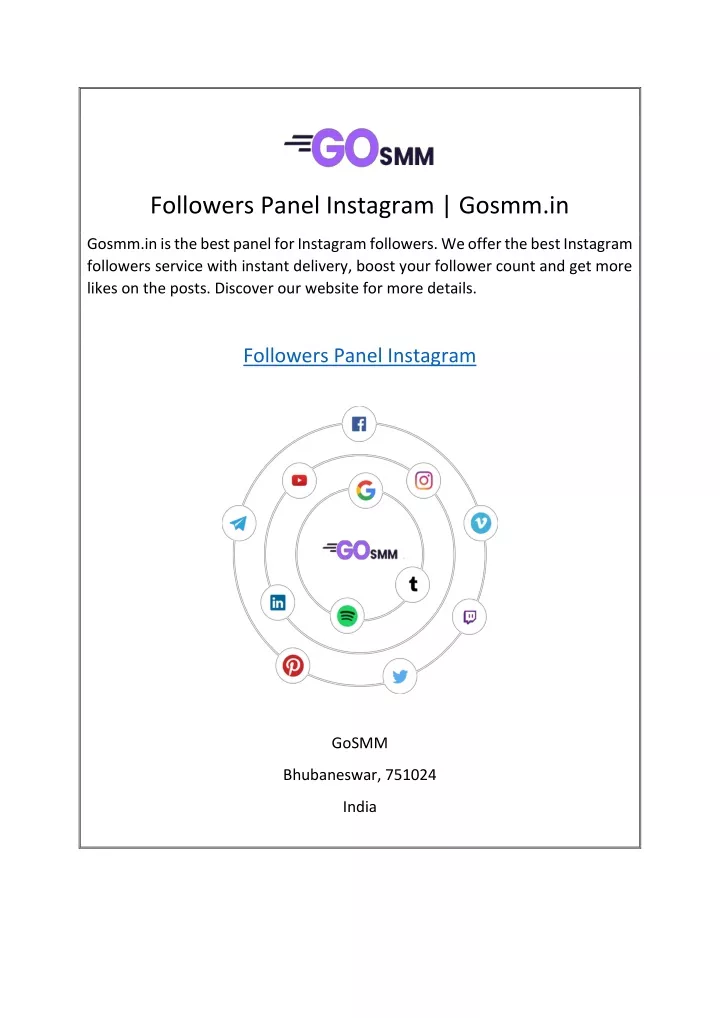 followers panel instagram gosmm in