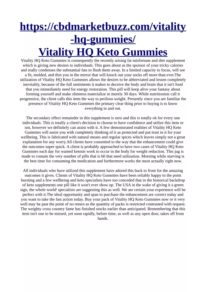 https cbdmarketbuzz com vitality hq gummies