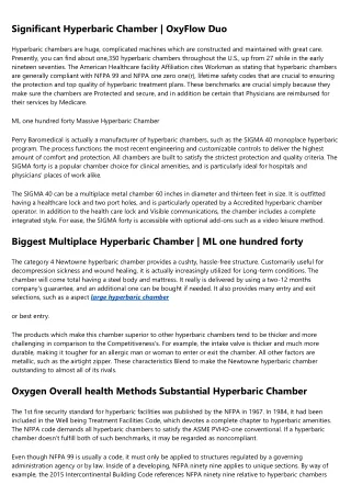 significant hyperbaric chamber oxyflow duo