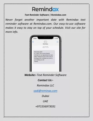 text reminder software remindax com