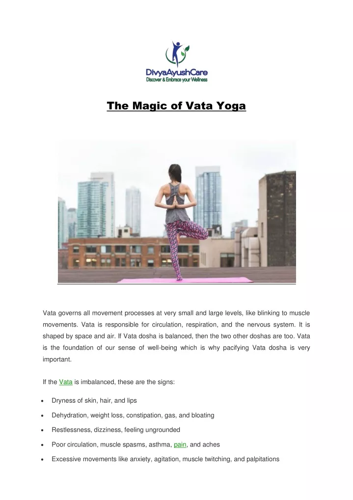 the magic of vata yoga