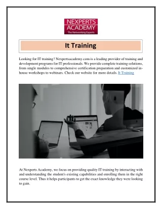 it training